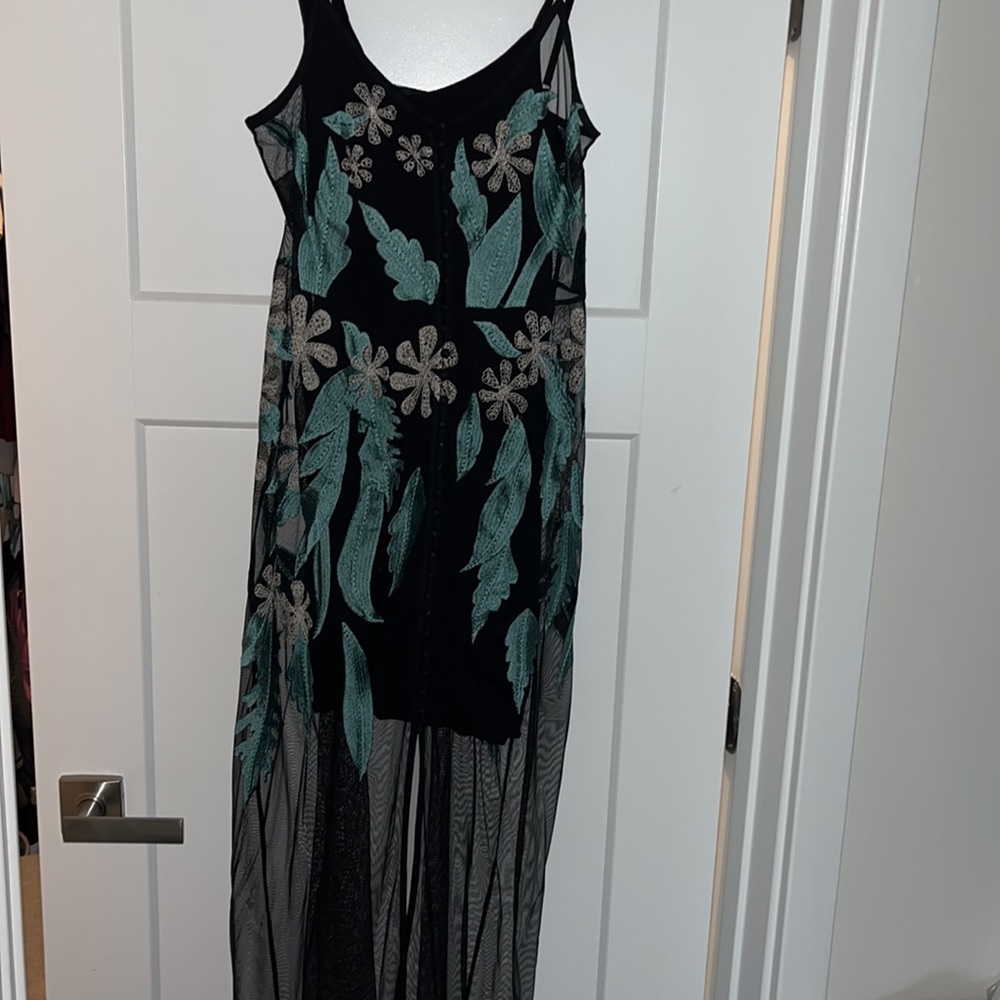 Gorgeous Guess Blue and Black Sheer Dress